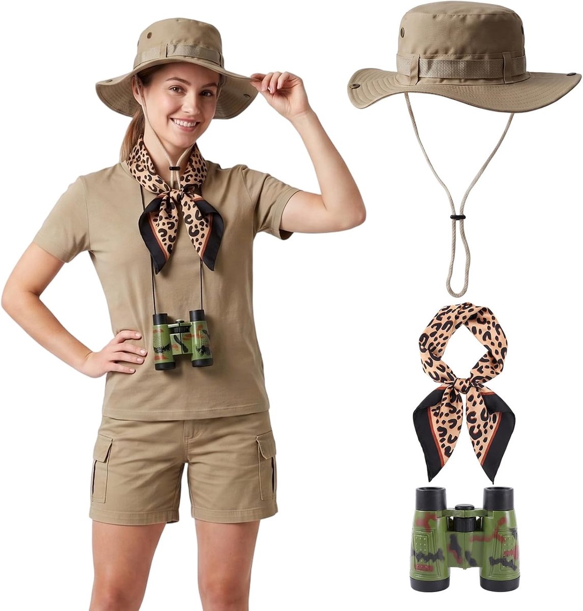 Carreuty Safari-kostuumaccessoireset
