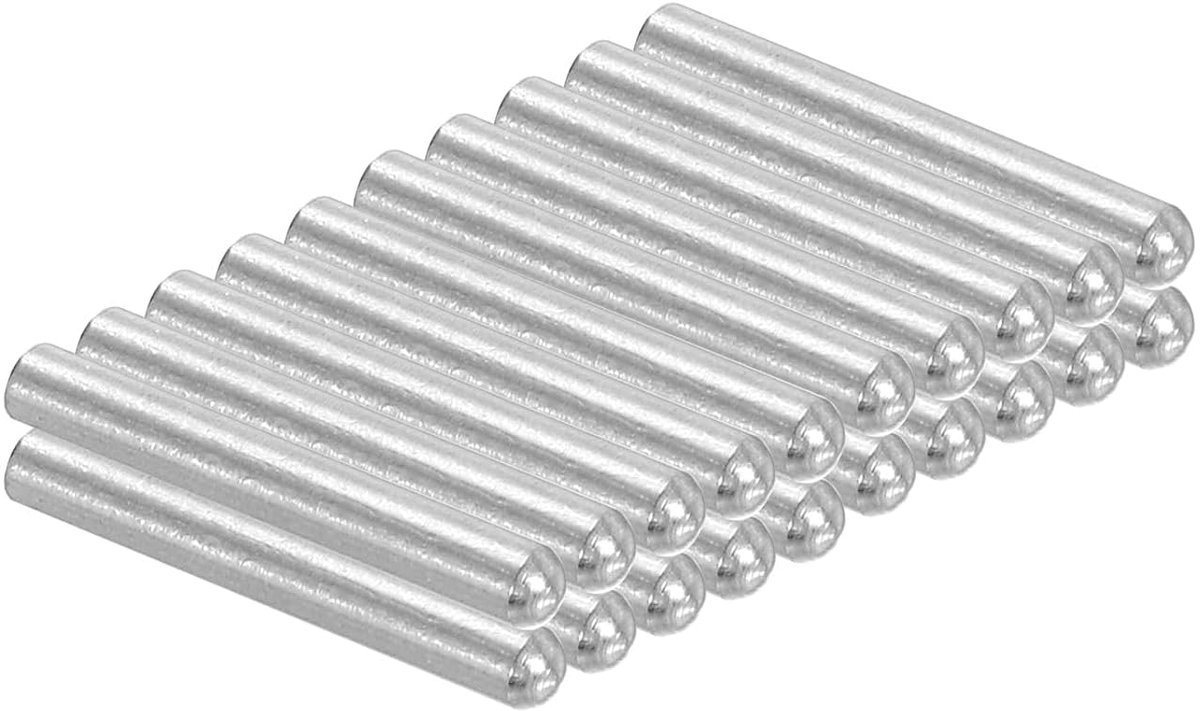 304 vergrendelingspinnen van roestvrij staal 3 x 20 mm (1/8 inch diameter), 20 stuks, ronde kop, plat afgeschuind uiteinde, centreerpennen van metaal, haringen voor stapelbed, planksteunen