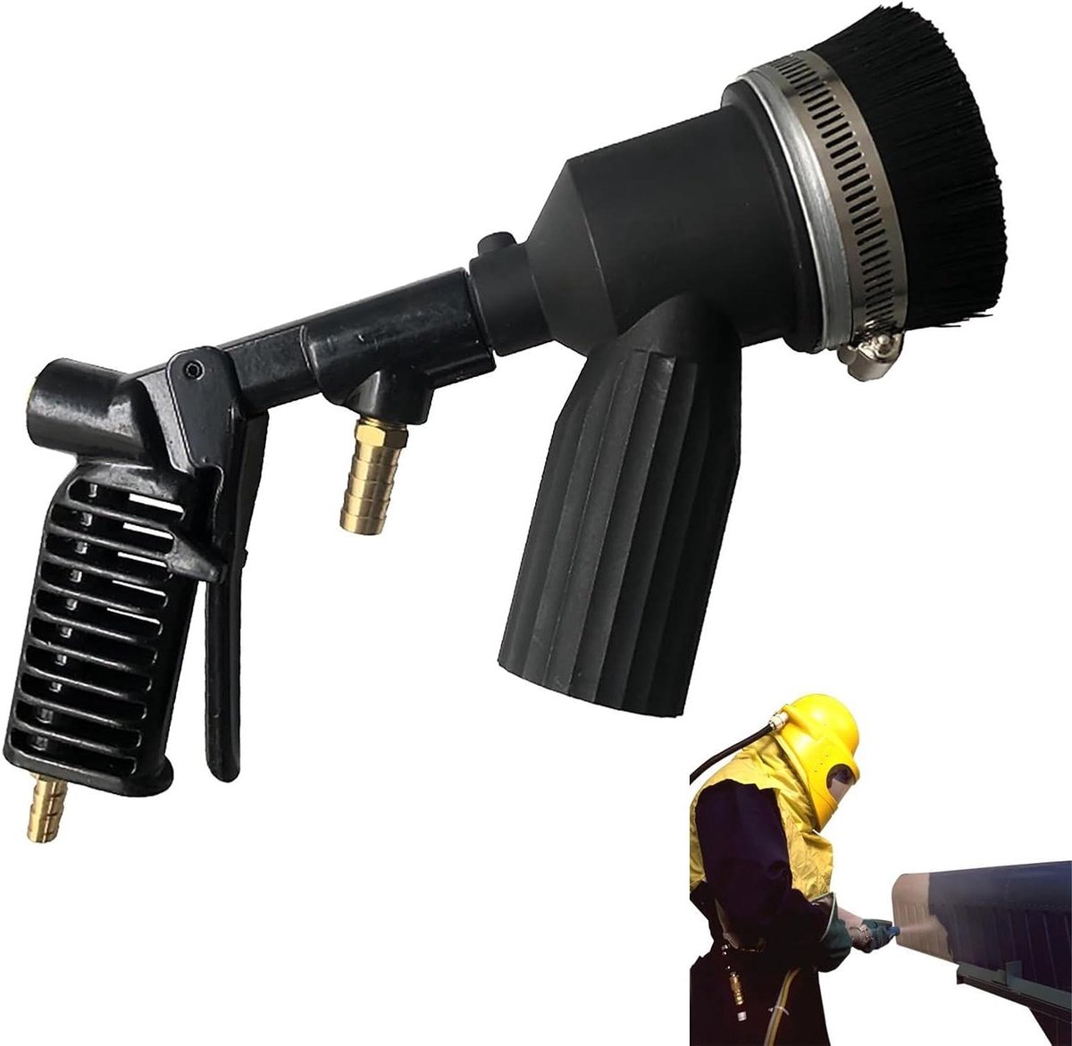 Waterstraal met stofzuiger - Zandstraalapparaat Reinigingsapparaat - Verf Verwijderen - Stofvrije Werking - 28 Gallon Tank - Zwart