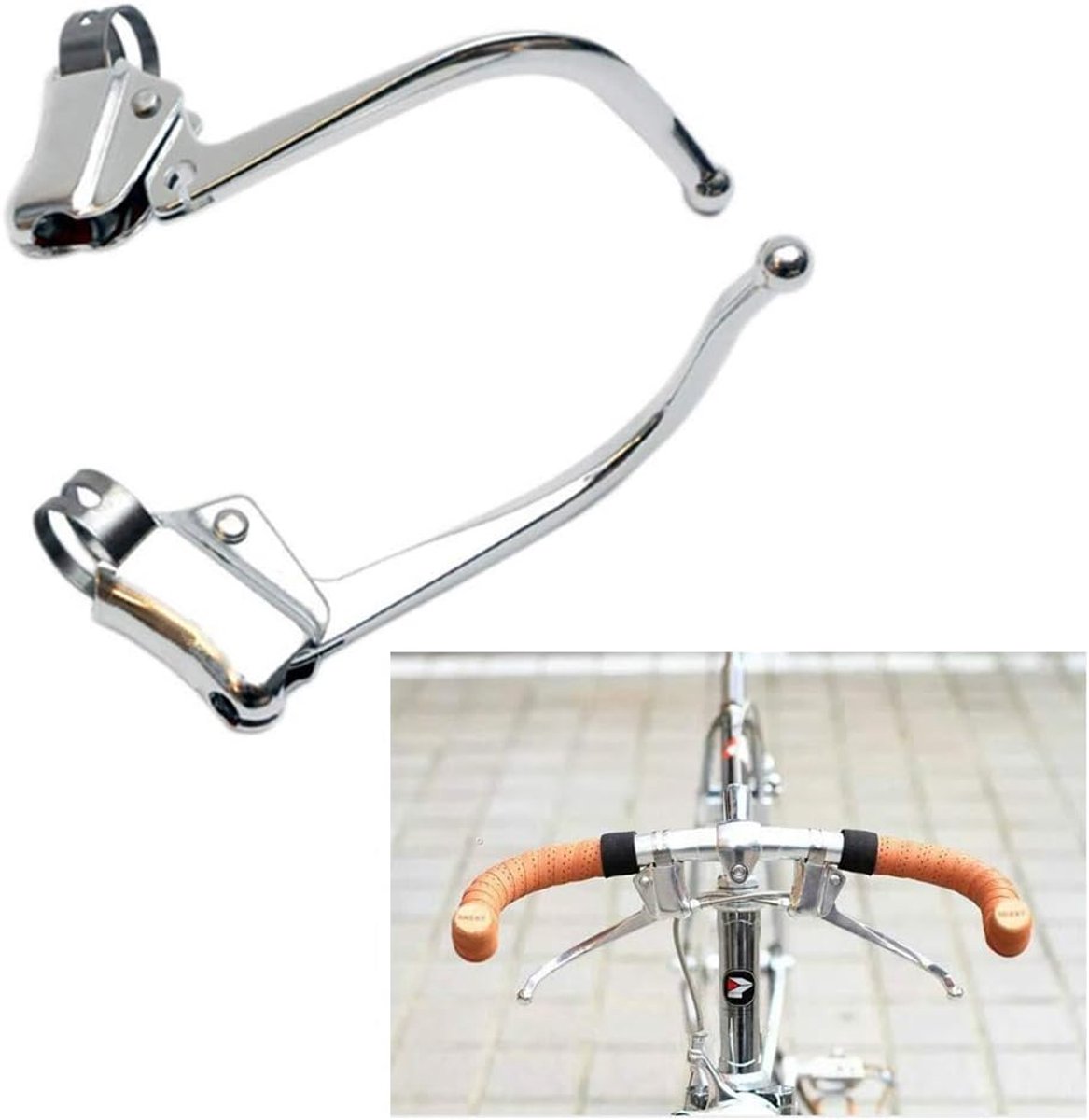 Accessoires 1Paar Fiets Remhendel Stad Retro Road Stuur Gebogen Bar Remhendel Fiets Fixed Gear Fiets Remgreep Deel