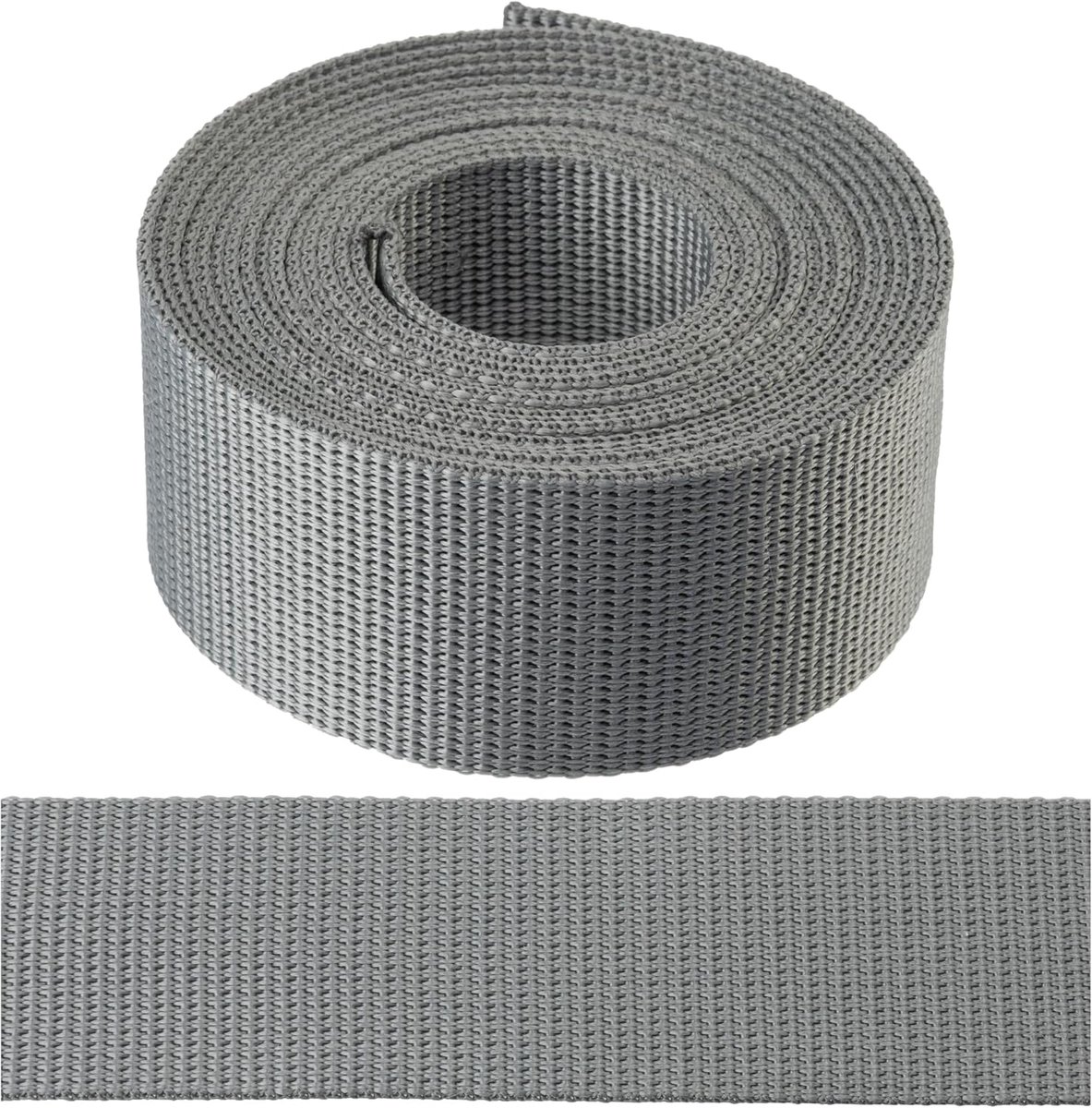 - Polyamide band, kleur grijs, 3 meter | breedte 40 mm | voor naaien, bevestigen, klussen, DIY