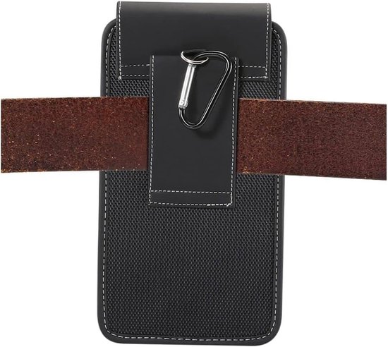 Case Cover Vertical Leather and Nylon voor Motorola Edge 60 Stylus (2025) - Black — afbeelding 2
