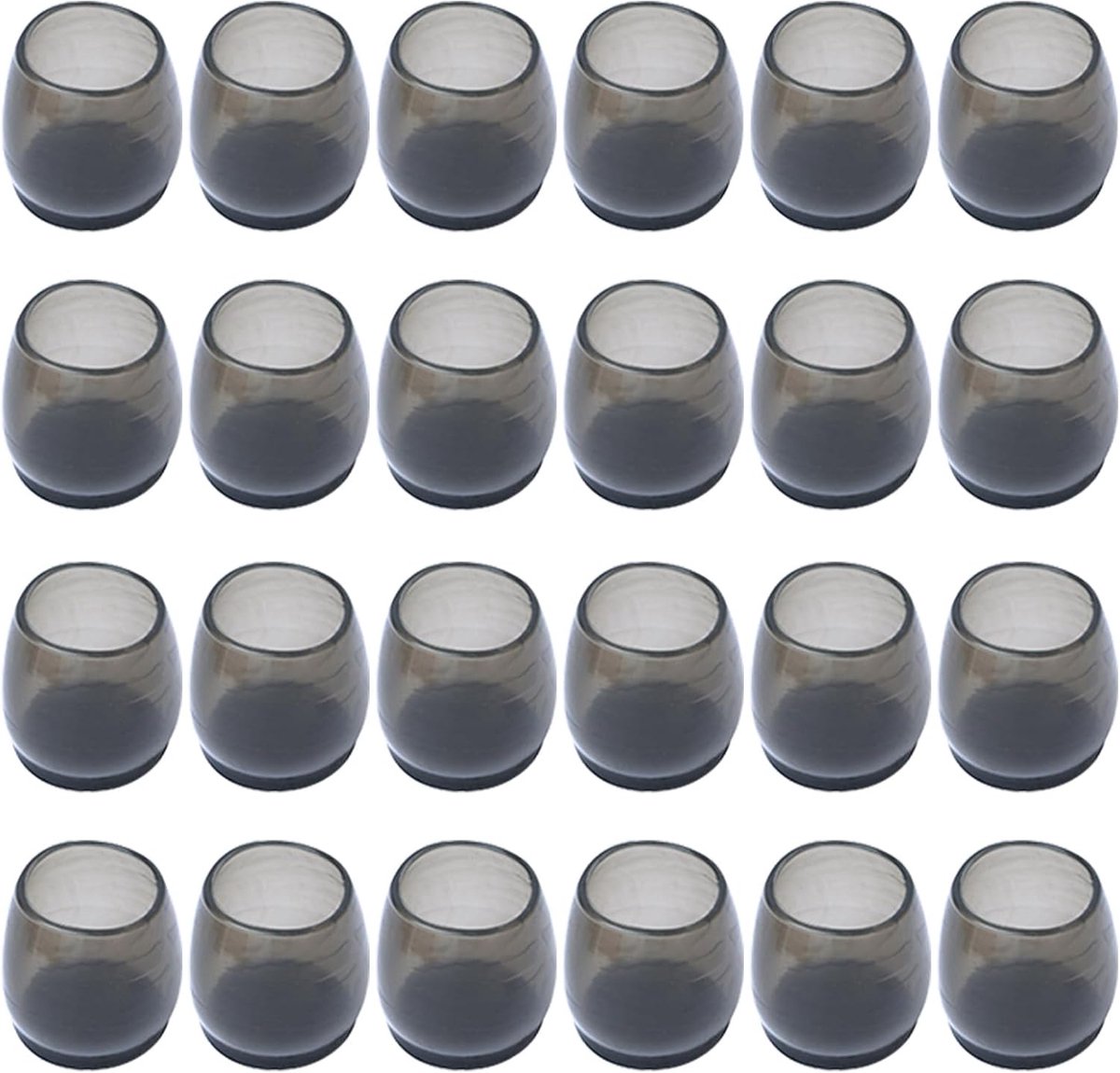 24 stuks stoelpootbescherming, rond, antislip, vilten glijders voor stoelen, geschikt voor rechte en kantelbare poten, beschermen de vloer, geluidsreducerend, diameter 17-21 mm