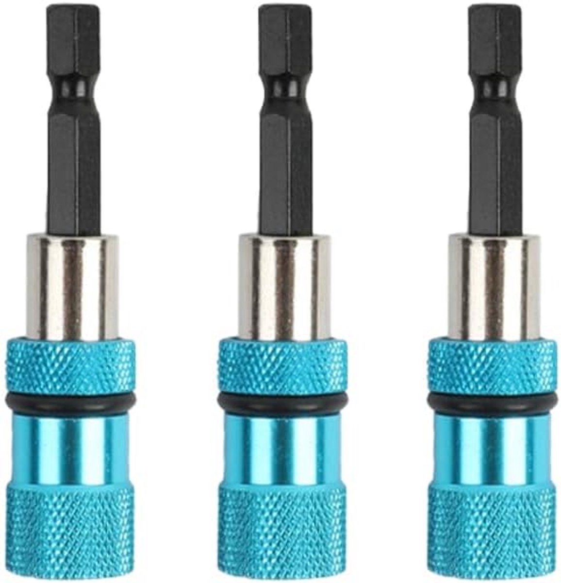 3 stuks gipsplaten bitset 65 mm x 15 mm bithouder magnetisch met 1/4 inch zeskantschacht snelbouwschroevendraaier opzetstuk voor gipsplaat schroeven gipsplaat schroefhouder blauw chroom-vanadiumstaal