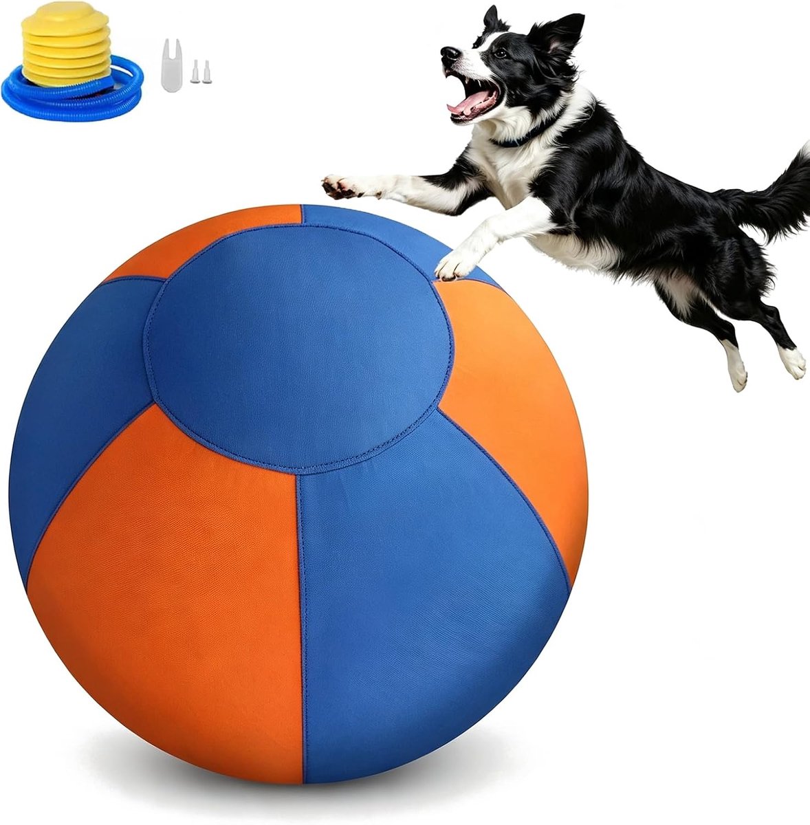 Drijfbal voor honden, 45 cm, interactieve hondenspeelgoedbal, interactief trainingsgereedschap voor puppy's en volwassen honden, geschikt voor hoedhonden, terriërs en vele andere rassen