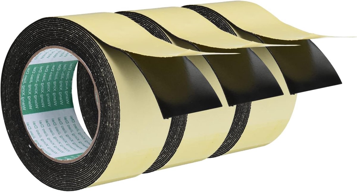 16.4ft/5m Weer Strippen Seal, 3 Roll 50mm Brede 1mm Dikke EVA Foam Tape Zelfklevende Strip voor Deur Raam Isolatie
