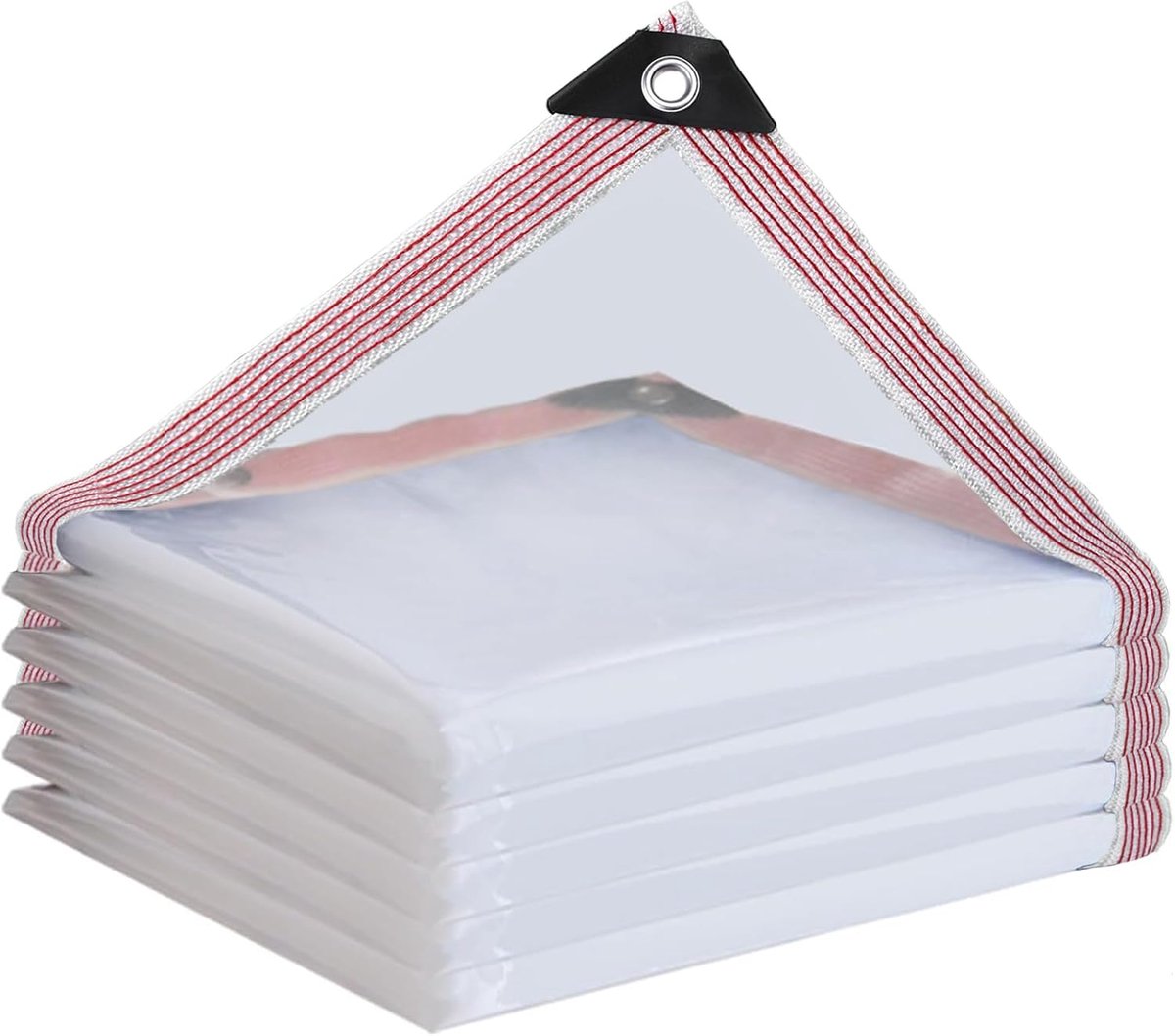 Zeil met oogbekleding - tarp voor tuinmeubels, boerderijen, balkons (Witte rand, 2x2m)