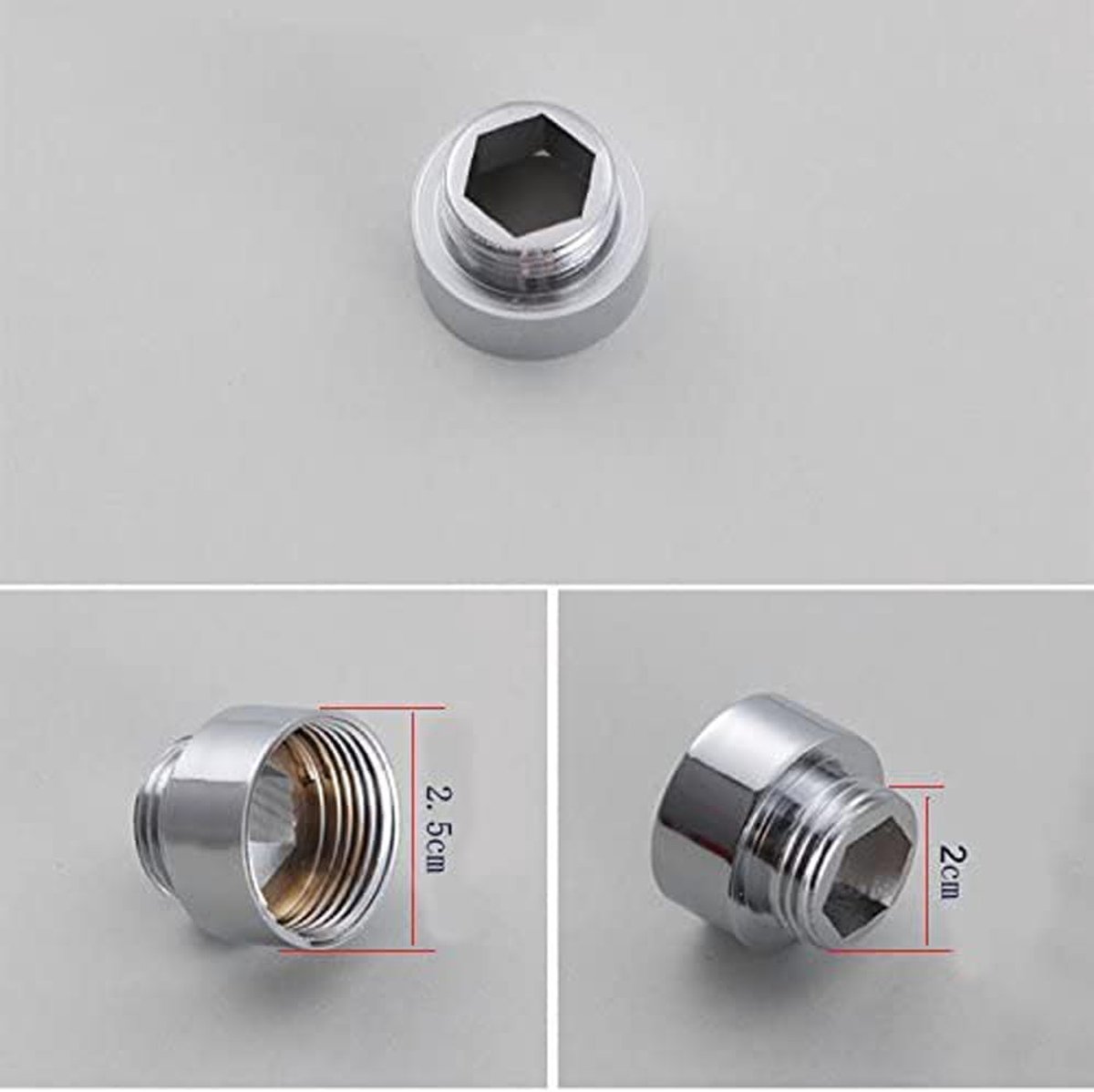 3/4 inch op 1/2 inch binnen- en buitendraadset, tuinslang, toilet, badkamer, keuken, bijkeuken, buisdraad, messing adapter
