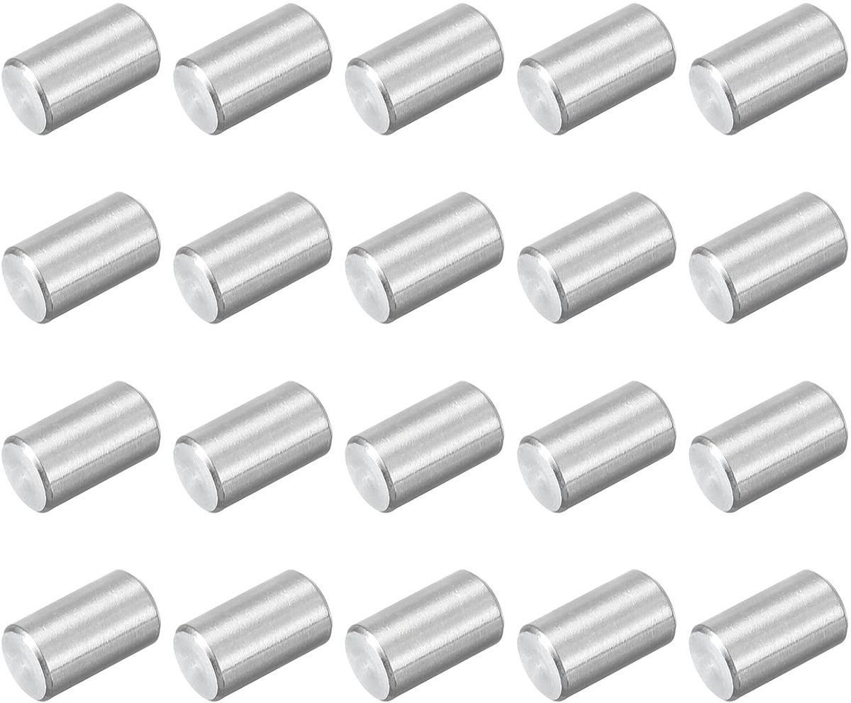 38 stuks M5 x 8 mm 304 centreerdoorn van roestvrij staal, cilindrische penhouder voor planken, parallelle pen voor mechanische productie, industrie, meubelinstallatie, zilver