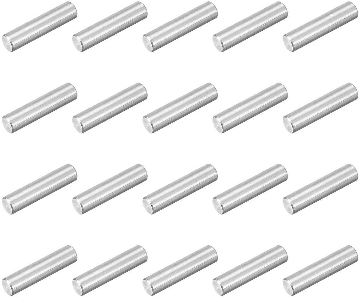 40 stuks M3 x 12 mm 304 centreerdoorn van roestvrij staal, cilindrische penhouder voor planken, parallelle stift, voor mechanische productie, industrie, meubelinstallatie, zilver