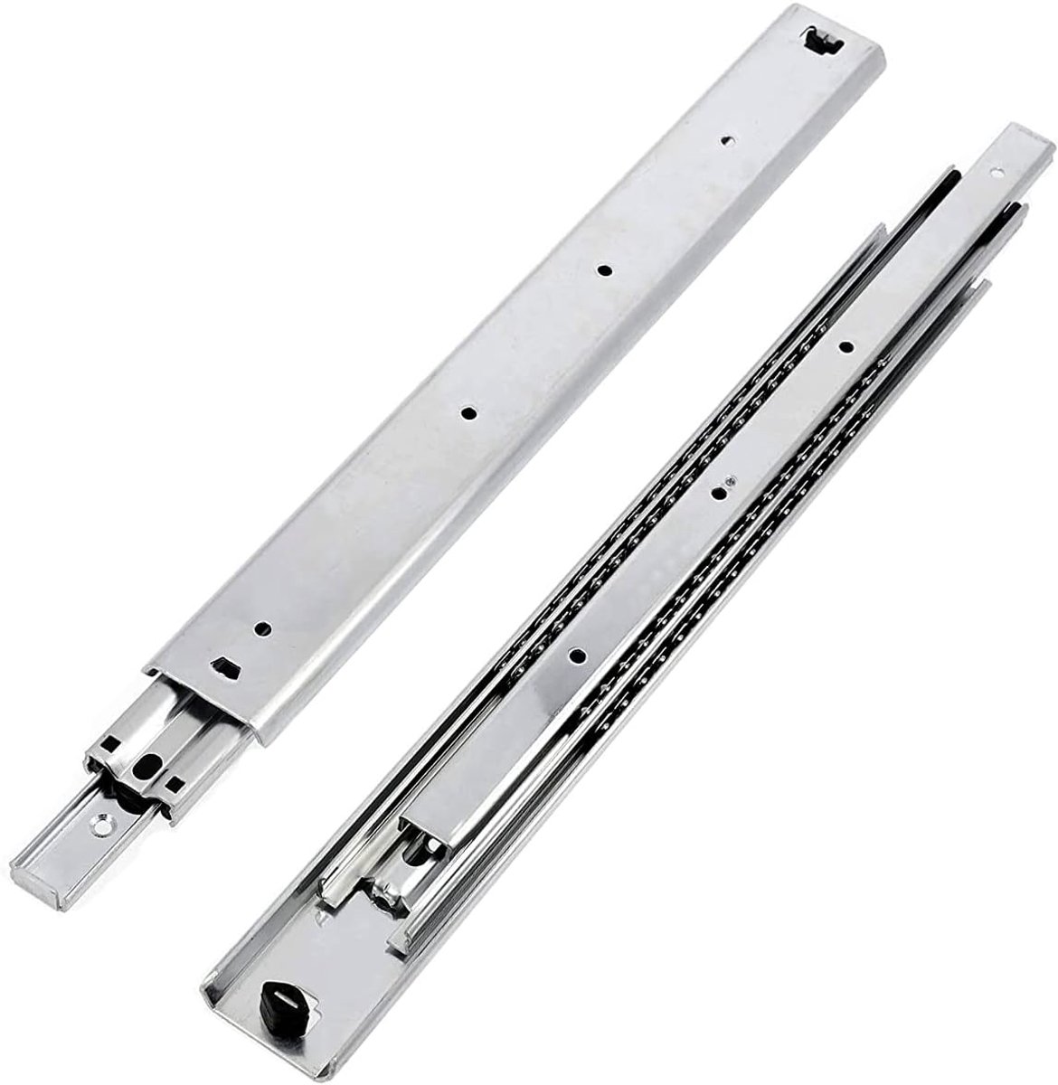 H53 Schubladenschienen Vollauszüge Schubladenauszüge - 53.9 x 800 mm - 2 mm Starken Verzinkt Stahl - Rollenauszug Teleskopschiene Kugelführung - Schienensystem Belastbar bis 100 Kg 1 Set= 2 Stück