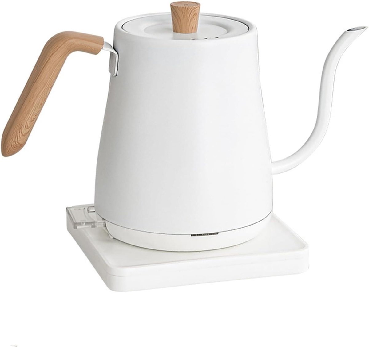 Elektrische Waterkoker - Zwanenhals Ketel - Koffie Thee Zetten - Snelle Kooktijd - 1 Liter - Wit