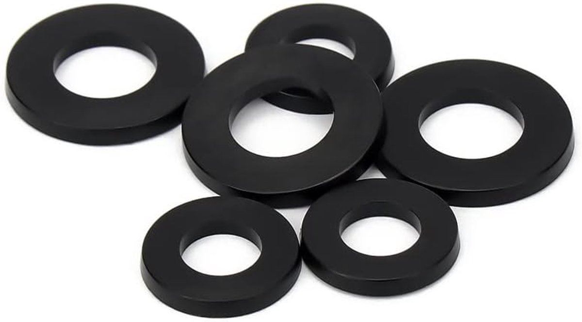 Sluitringen zwart, kunststof sluitringen, nylon afstandsschijven M6×18×1.5 mm,40 pcs