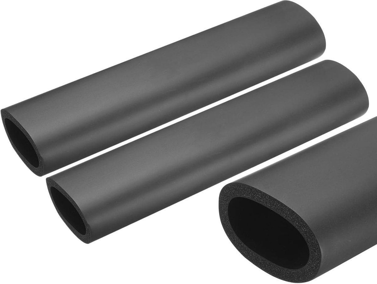 2 stuks schuimrubberen slang voor handgreep, isolatie van buizen, 45 mm (1-3/4 inch) Id 59 mm Od 0,25 m (0,8 ft) lengte zwart