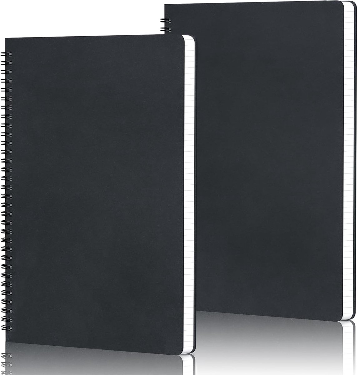 Notitieboek Geruit B5-2 Stuks Notitieblok Spiraalbinding 18.5x26cm - 100g/m² Geruit Ringband Notitieboeken - 120 Pagina's B5 Dagboek Spiraalmat Journal Notebook