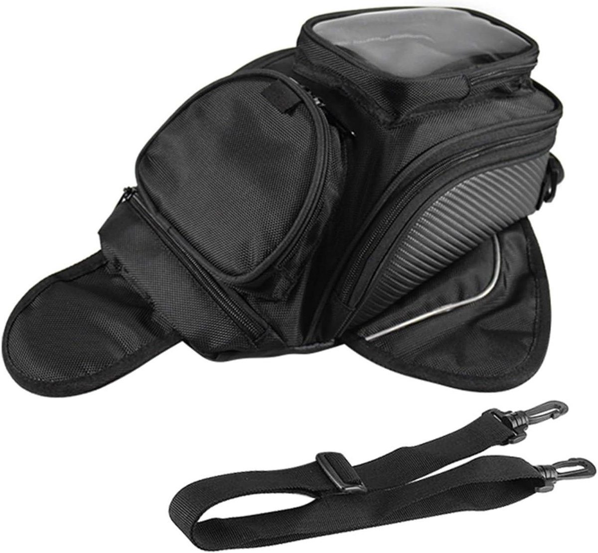 Motorfiets Tanktas - Zadeltas Motor - Motorrijden Opslag - Magnetische Bevestiging - 32x18x13 cm - Zwart