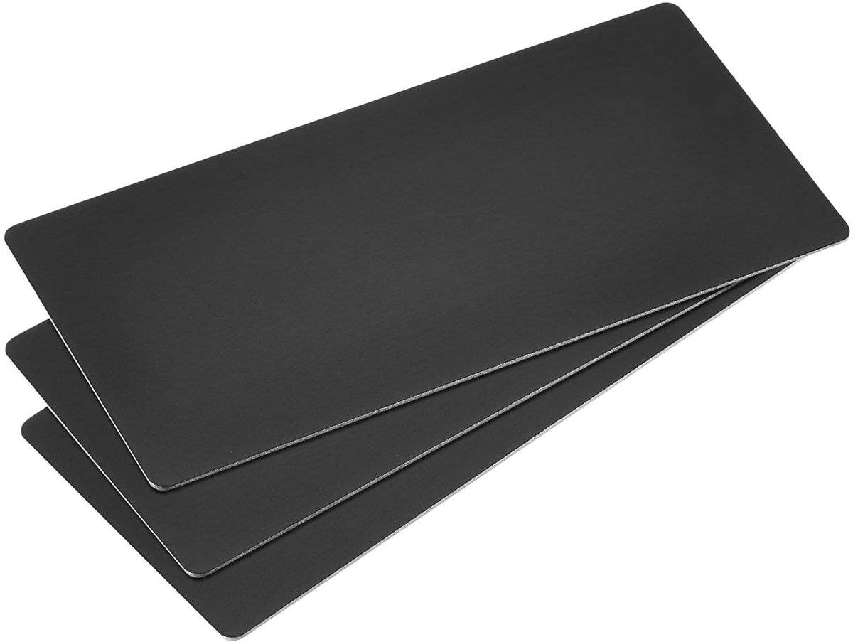 sourcing map 3stk. Lege metalen kaart 80x40x1mm geanodiseerd aluminium plaat zwart