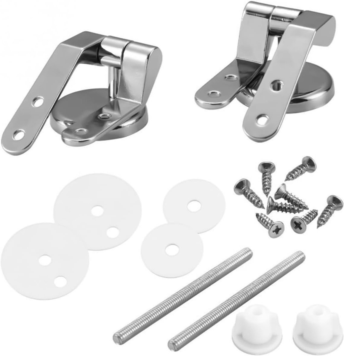 Toiletbril Scharnieren Vervanging Vaste Scharnier Reparatieset Badkamer Zinklegering Wc Deksel Scharnier met Schroeven Accessoires