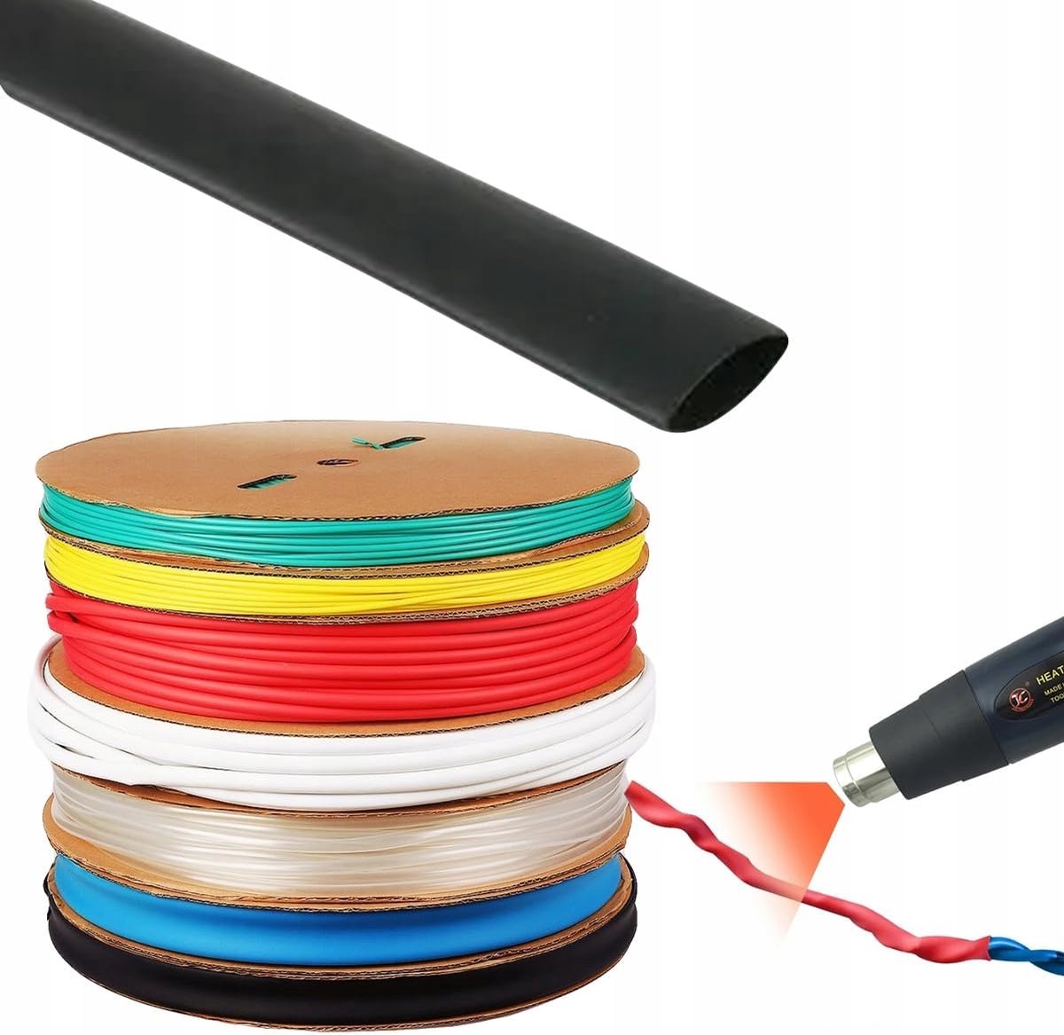 Krimpkous, 2,5 mm, zeer flexibele zelfdovende krimpkous, zwart, krimpverhouding 2:1, uv-bestendig, elektronica, telecommunicatie, auto-industrie