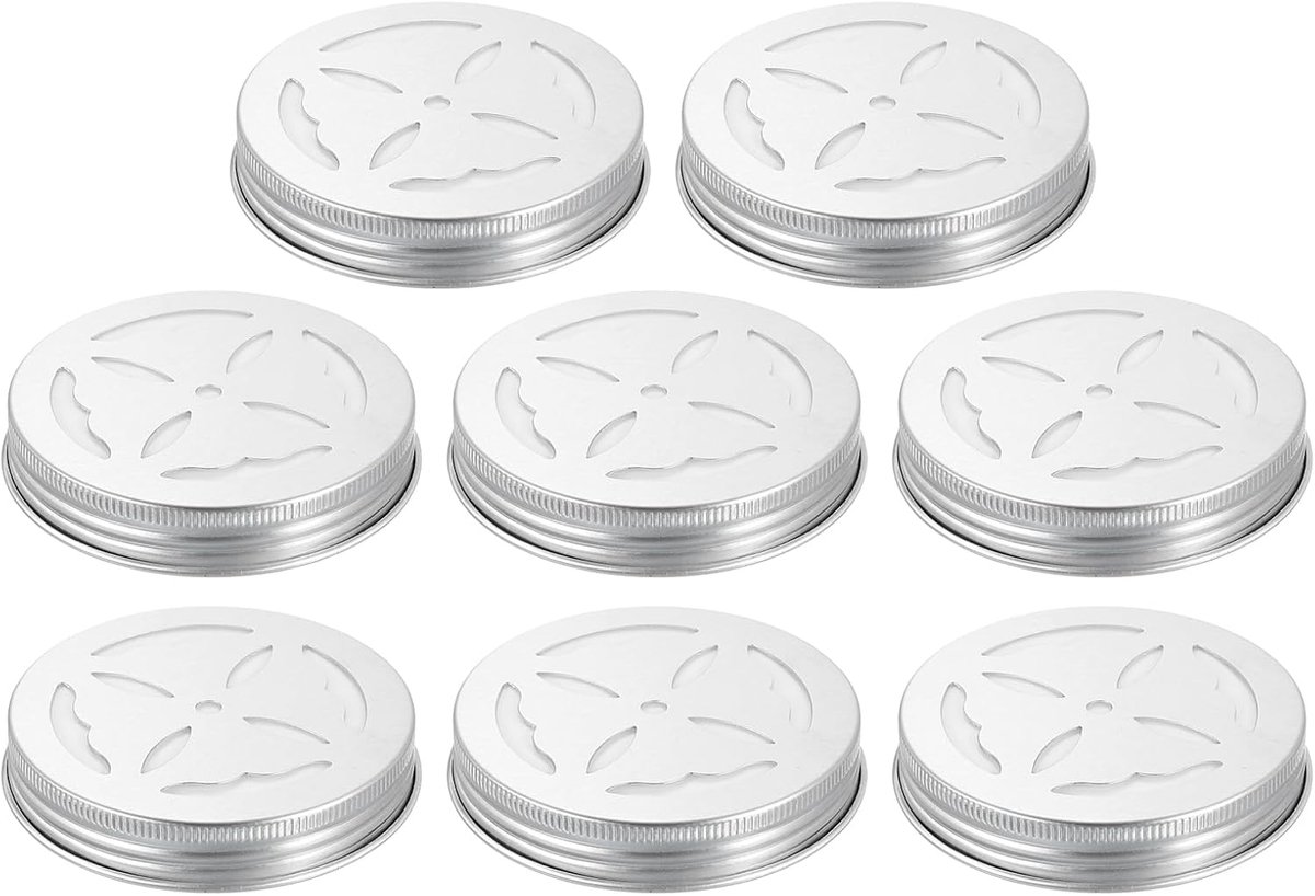 Deksels, 68 mm, reserve-Mason-glazen inzetdeksel, luchtverfrisser, holle deksel, herbruikbare brede hals, inmaakdeksel met vlindergat voor thuis en op kantoor