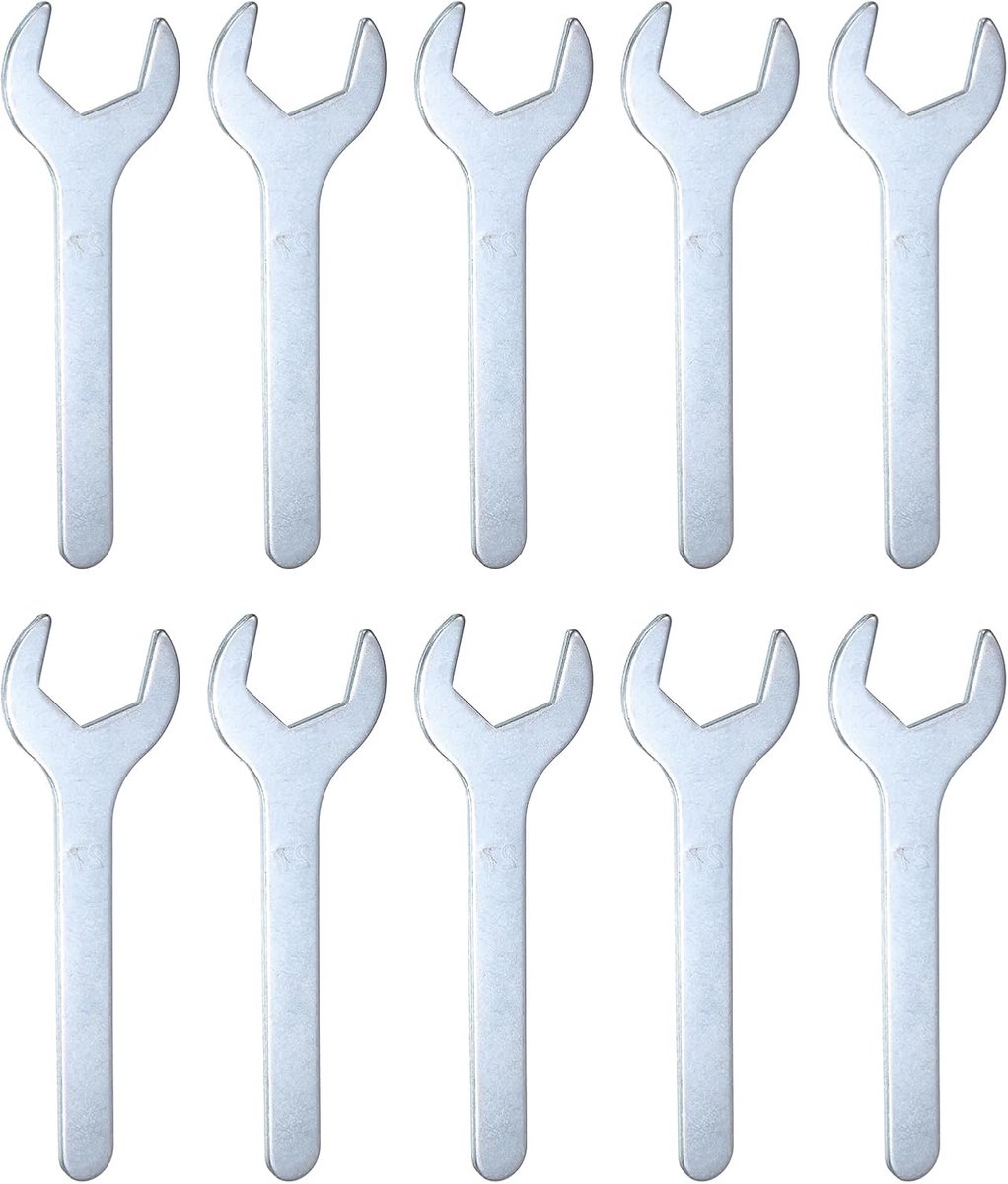10 stuks kleine moersleutels ringsleutel 27 x 140 x 2,6 mm metrische steeksleutel U-vormige enkele superdunne platte kop verzinkte moersleutel voor reparatie van auto's
