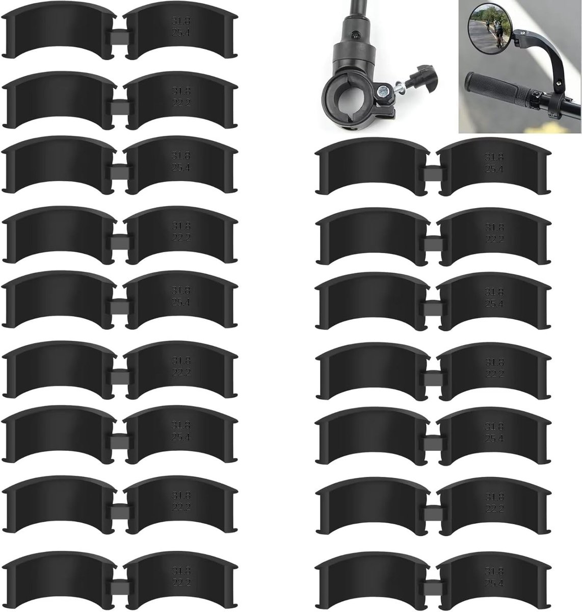 16 stuks rubberen sluitringen, 31,8 tot 22,2/25,4 antislip rubberen schijven voor bergen, zwaluw-adapter voor wegauto's
