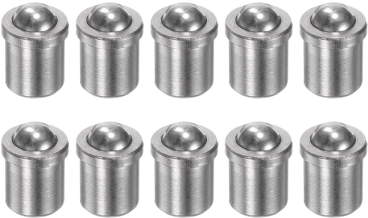 10 stuks kogeldrukstiften, 4 x 5 mm, 304 roestvrij staal, precisie-positioneringskralen, kogelpunt, veerdrukstiften, kogelhengel voor deurmechanische apparaten, klemmen, meubels