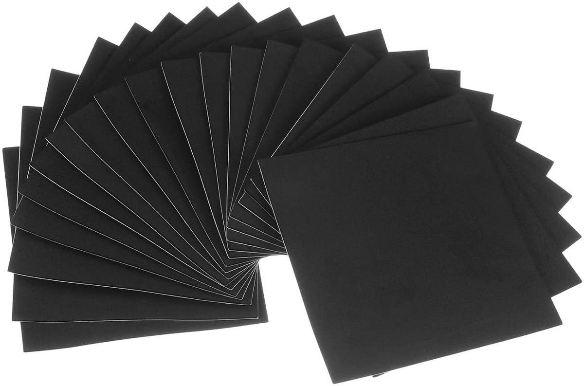 20 vellen zelfklevende rubberen vulling, dikte 1/16 inch en 6 inch lang, vierkant van zelfklevend neopreenschuim, antislip, trillingsbestendig