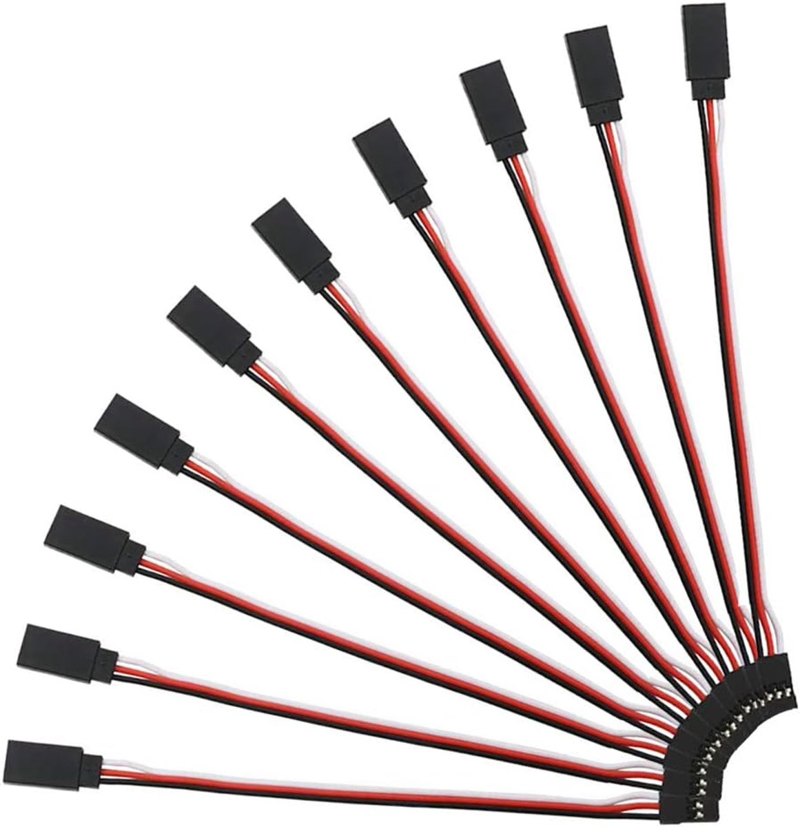 10 Stuks 150mm Servo-Verlengkabel Looddraad, JR-Stijl Servokabels, 3-Pins Verlengkabel 22AWG 60 Kernen Draad Man-vrouw Futaba JR voor Afstandsbediening Vliegtuigen