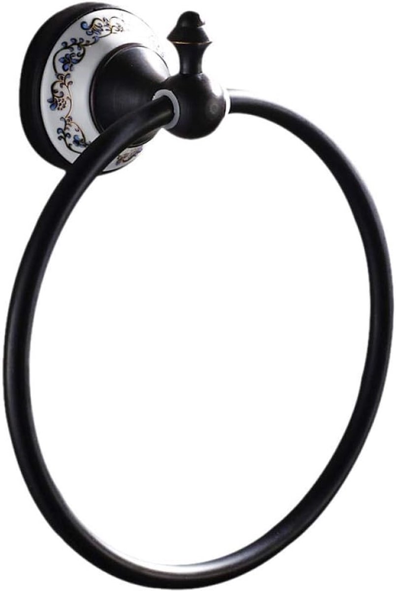 Handdoekring van roestvrij staal, handdoekhouder, badkameraccessoires, Alle Koperen Zwart Geborstelde Handdoekring Badkamer Ophangring Kan 20Kg Dragen