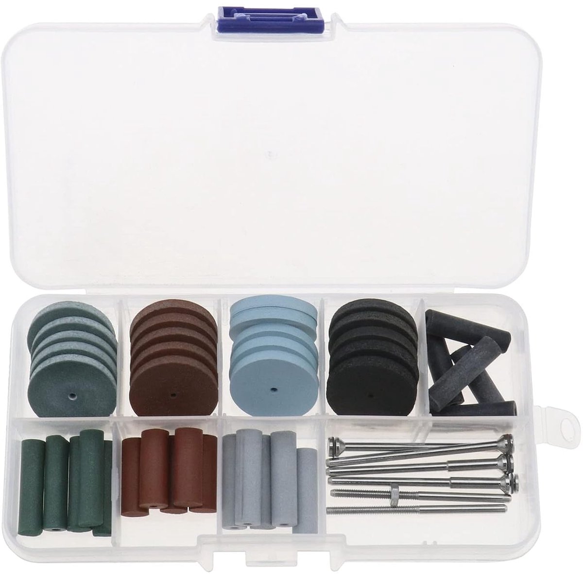 46Pcs Polijsten Wielen Kit 20Pcs Siliconen Rubber Polijsten Wielen & 20Pcs Polijsten Deeltje & 6Pcs Doorn Schacht Voor Sieraden Maken Houtbewerking & Houtsnijwerk