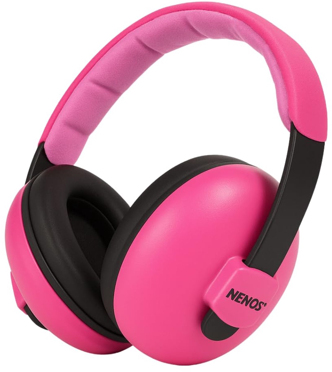 Gehoorbescherming kinderhoofdtelefoon - roze - ruisonderdrukking - ideaal voor baby's - SnelShoppen