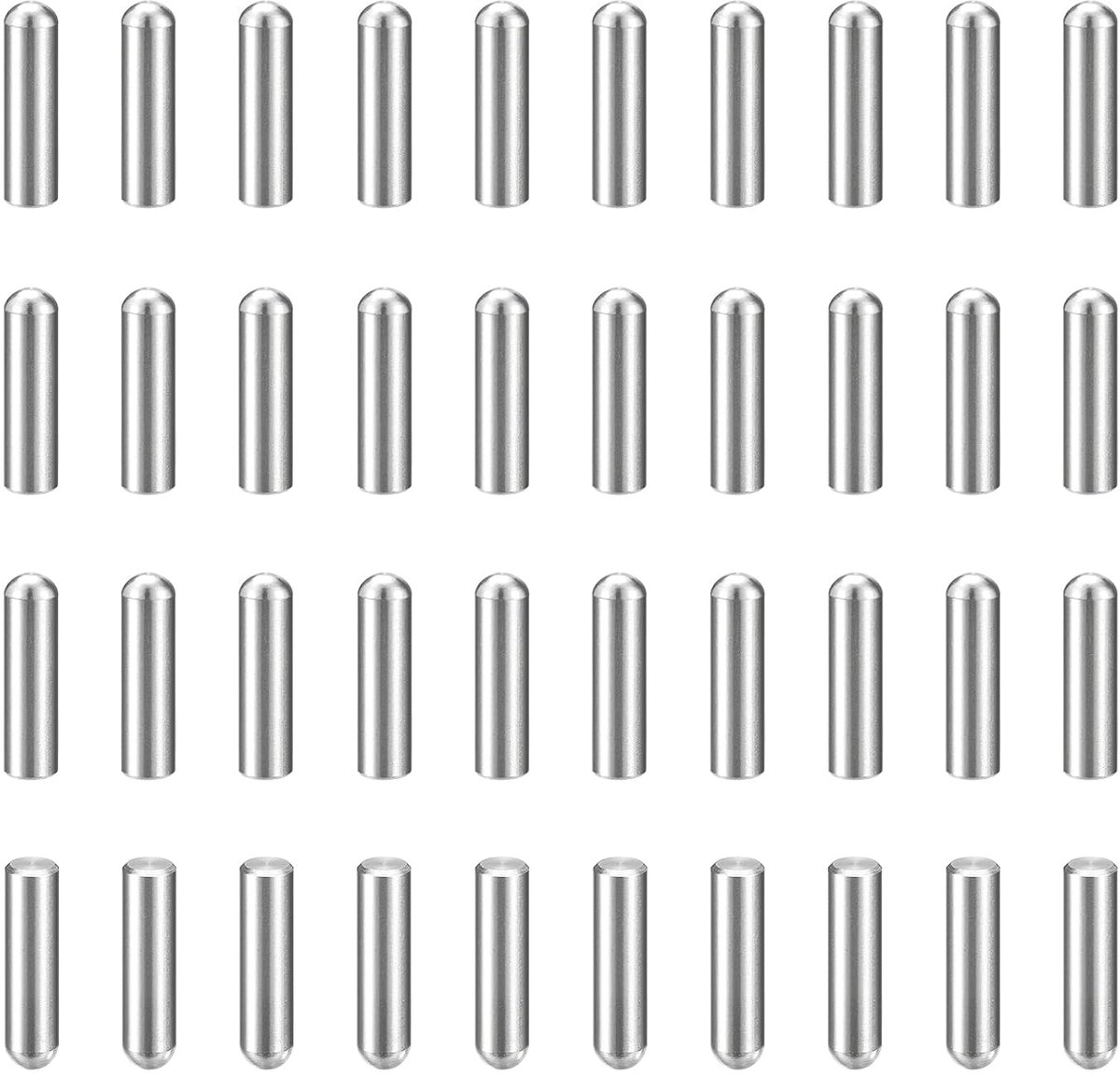 70 stuks cilinderpennen, 3 mm x 12 mm metalen pen, 304 roestvrij staal, cilindrische ronde kop, plugpennen paspen voor gereedschapsbouw, machinemontage en apparatuur