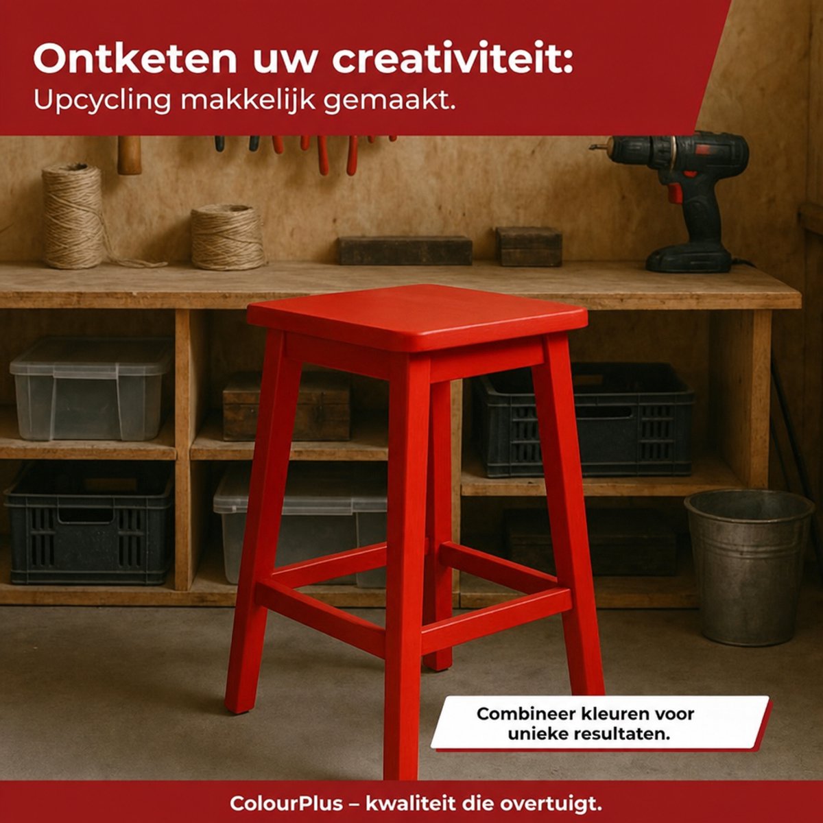 ColourPlus Lakverf - Dekkende Verf - Acrylverf - 2-in-1 - Weerbestendig - Glans - Puur Wit - 750ml