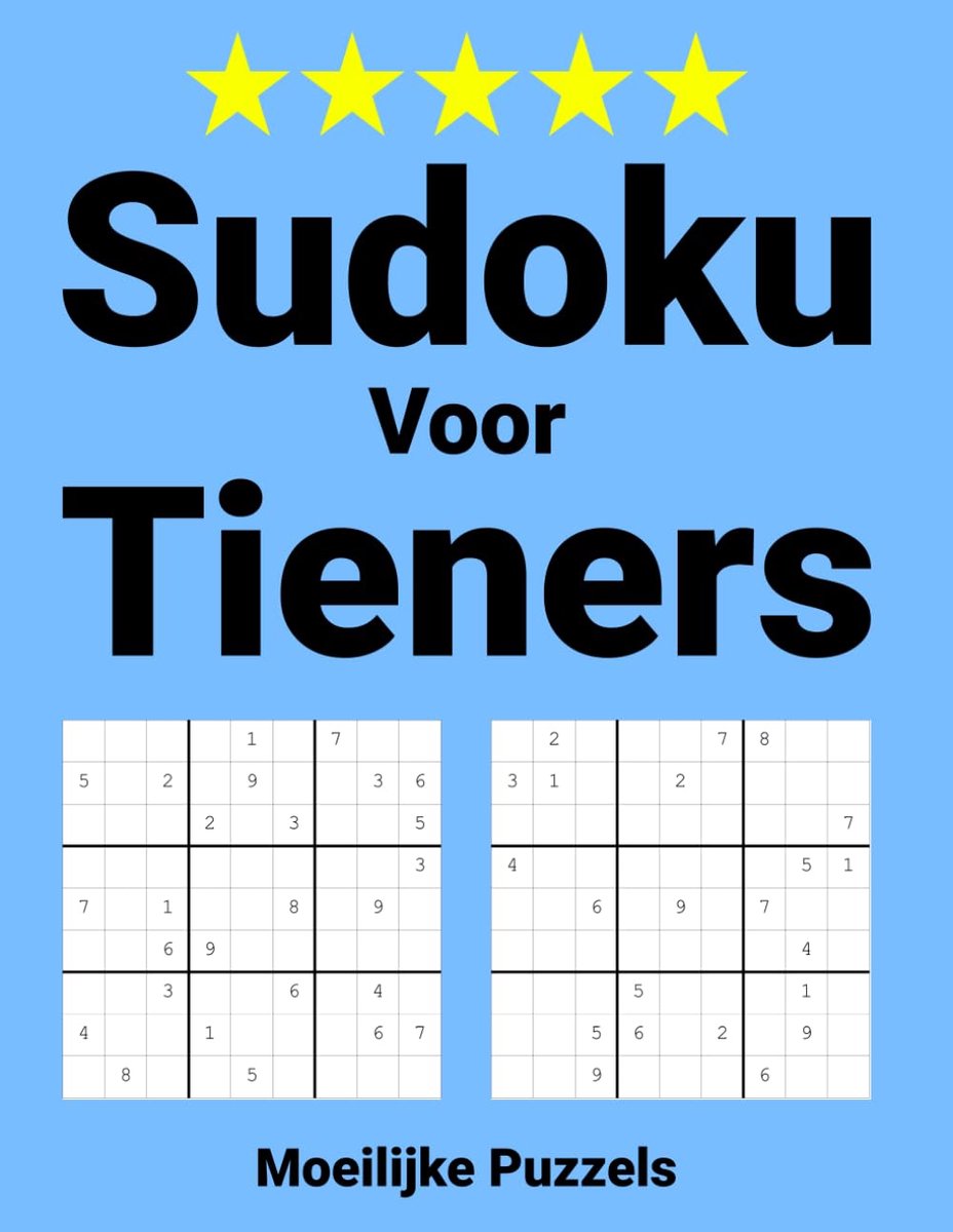 Sudoku voor tieners - moeilijke puzzels - uitdagend en leerzaam - perfect voor vermaak - ShopVlot