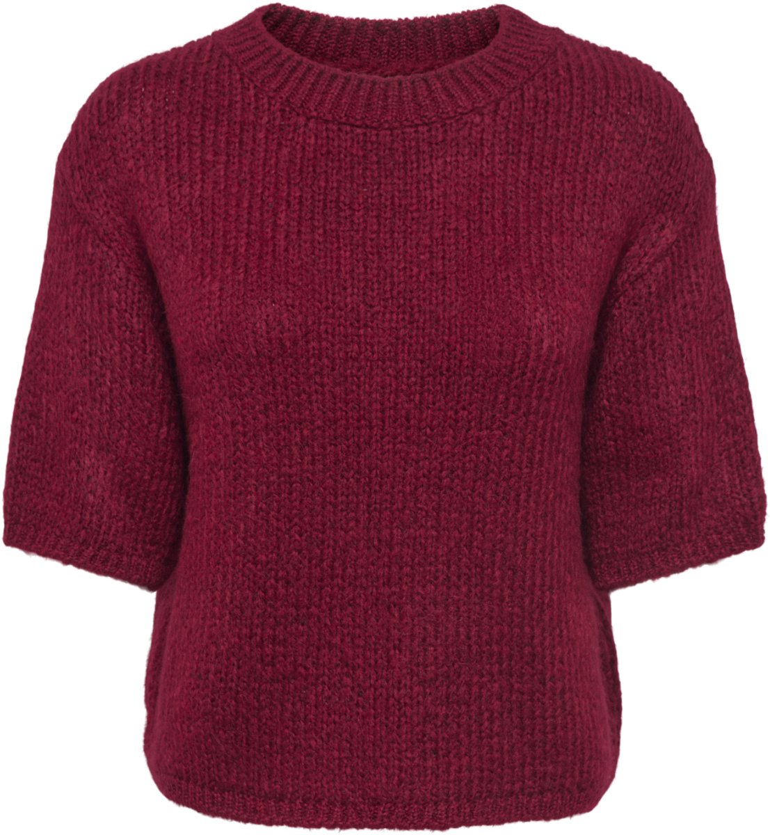 Jacqueline de Yong Trui Jdylinea S/s Pull O-neck Knt Noos 15392709 Tibetan Red Dames Maat - M