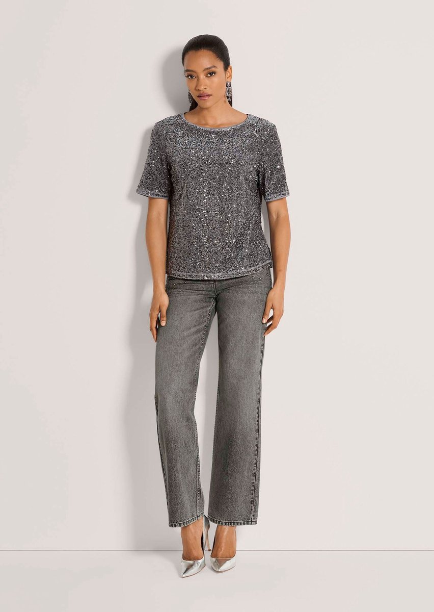 MADELEINE Overhemd Shirt met pailletten en halflange mouwen