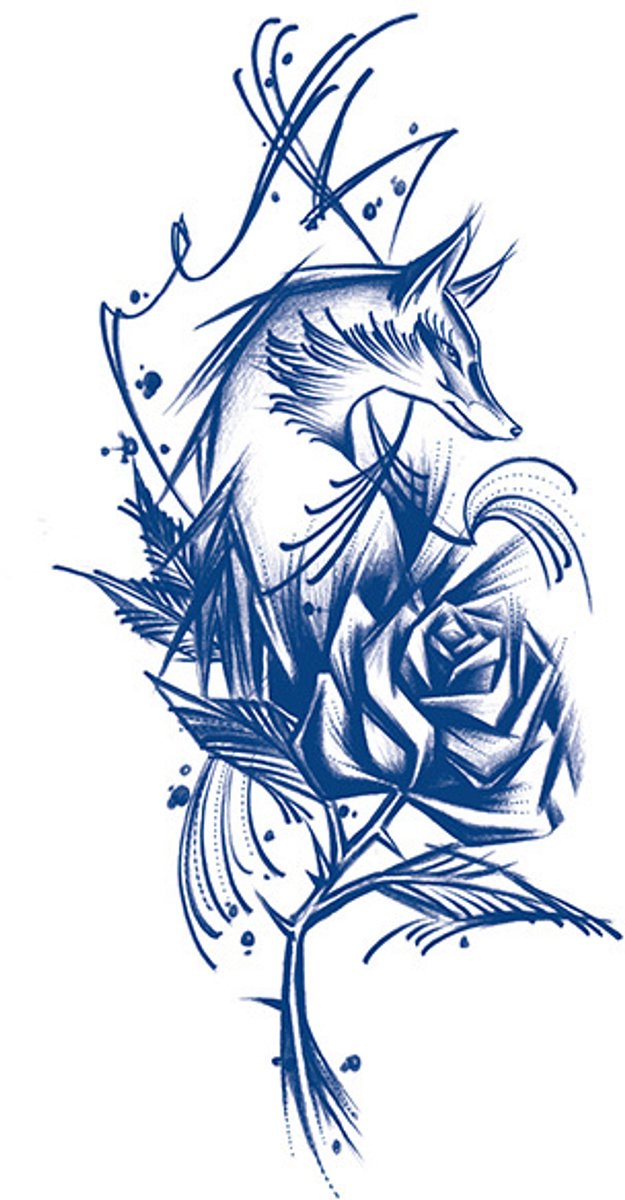 Tijdelijke tattoo Vos sierlijk 2 weken