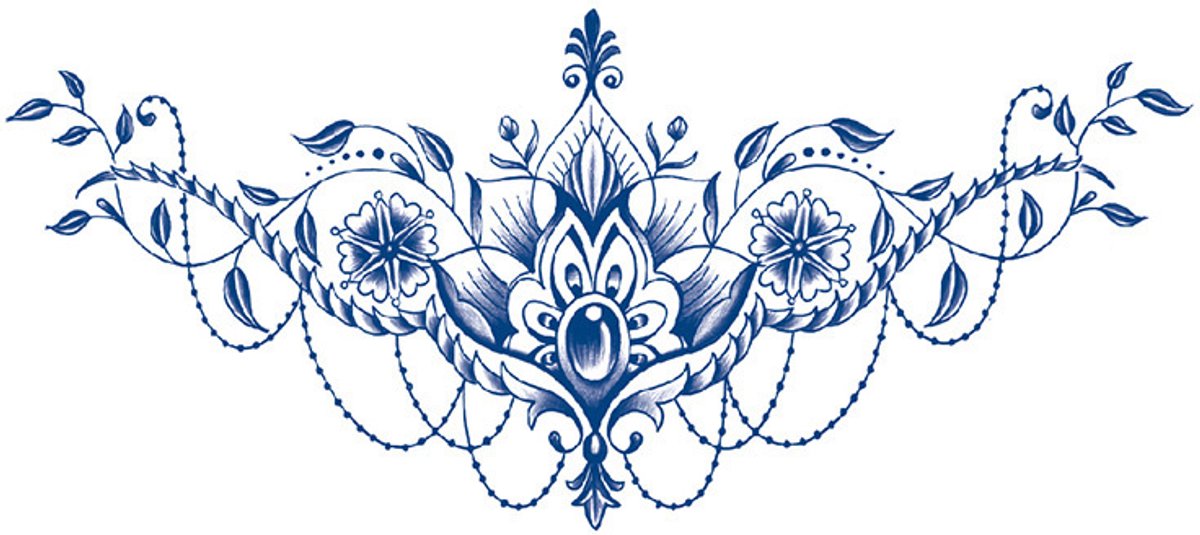 Tijdelijke tattoo Bloemen borst 2 weken