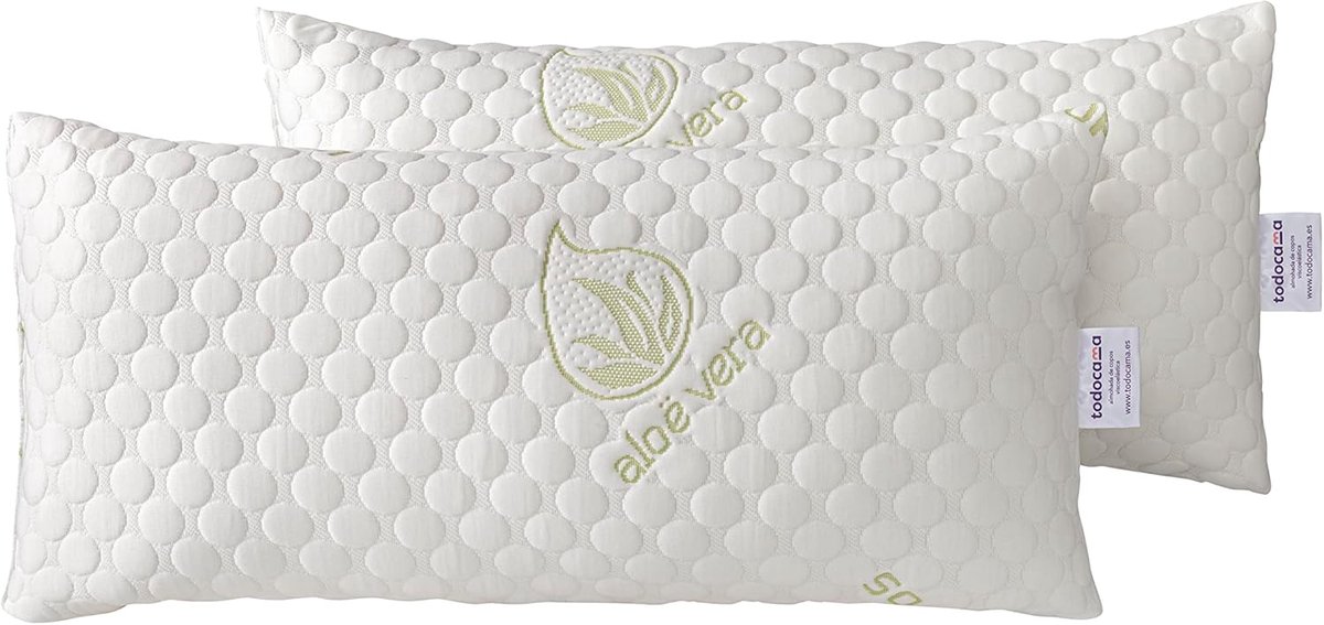Visco-elastisch kussen 2 x 70 cm - met aloë vera - temperatuurregulerend - optimale nekondersteuning - ShopVlot