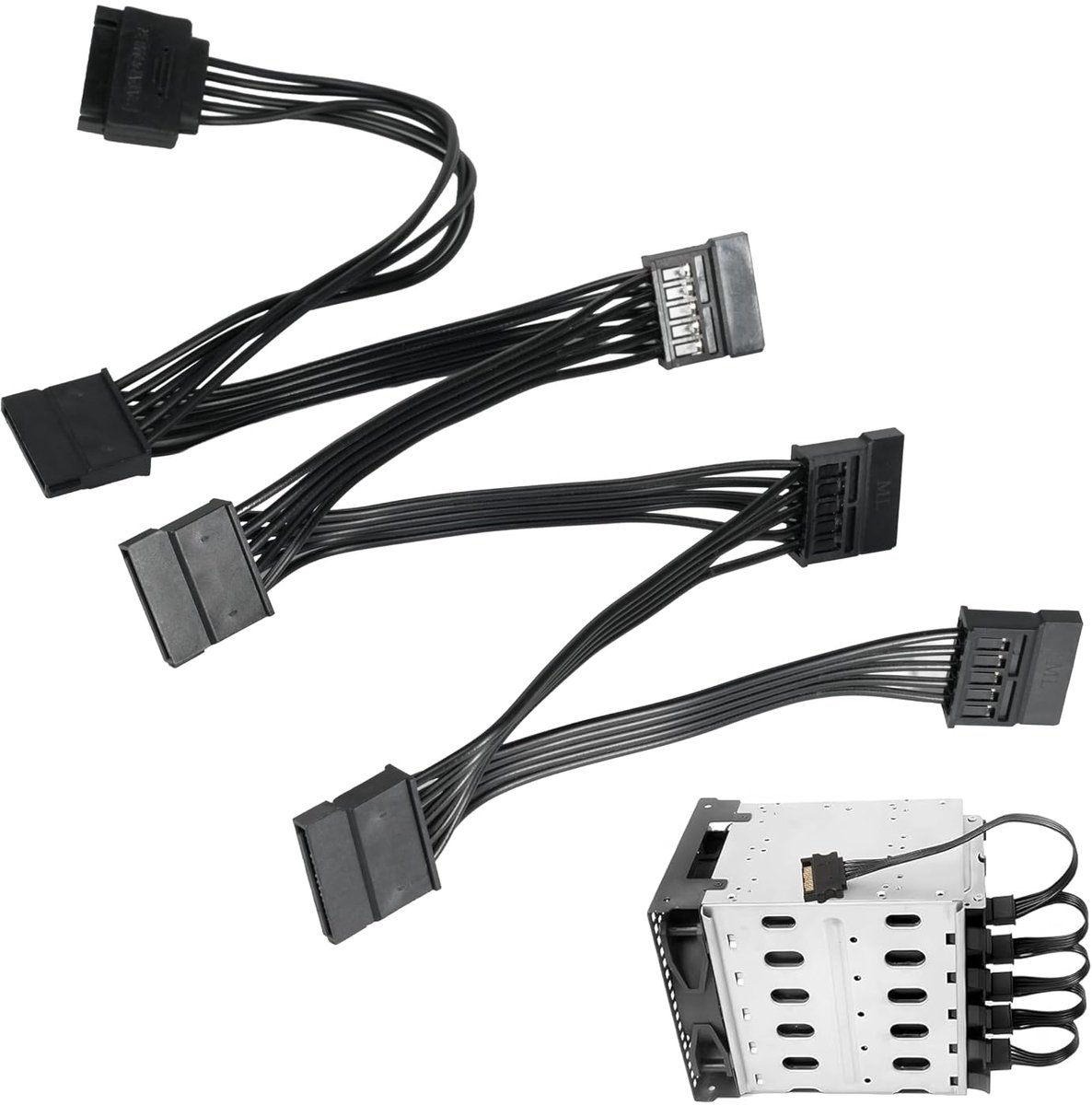 SATA Power Splitter Adapter Kabel 1 Male naar 6 Female - 950mm Lengte - SnelShoppen
