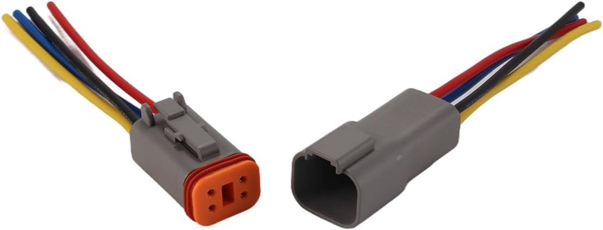 4 Pin DT Connector Kit - Waterdichte elektrische draadverbinder - Sealed grijs - Ideaal voor motor en scooter - SnelShoppen