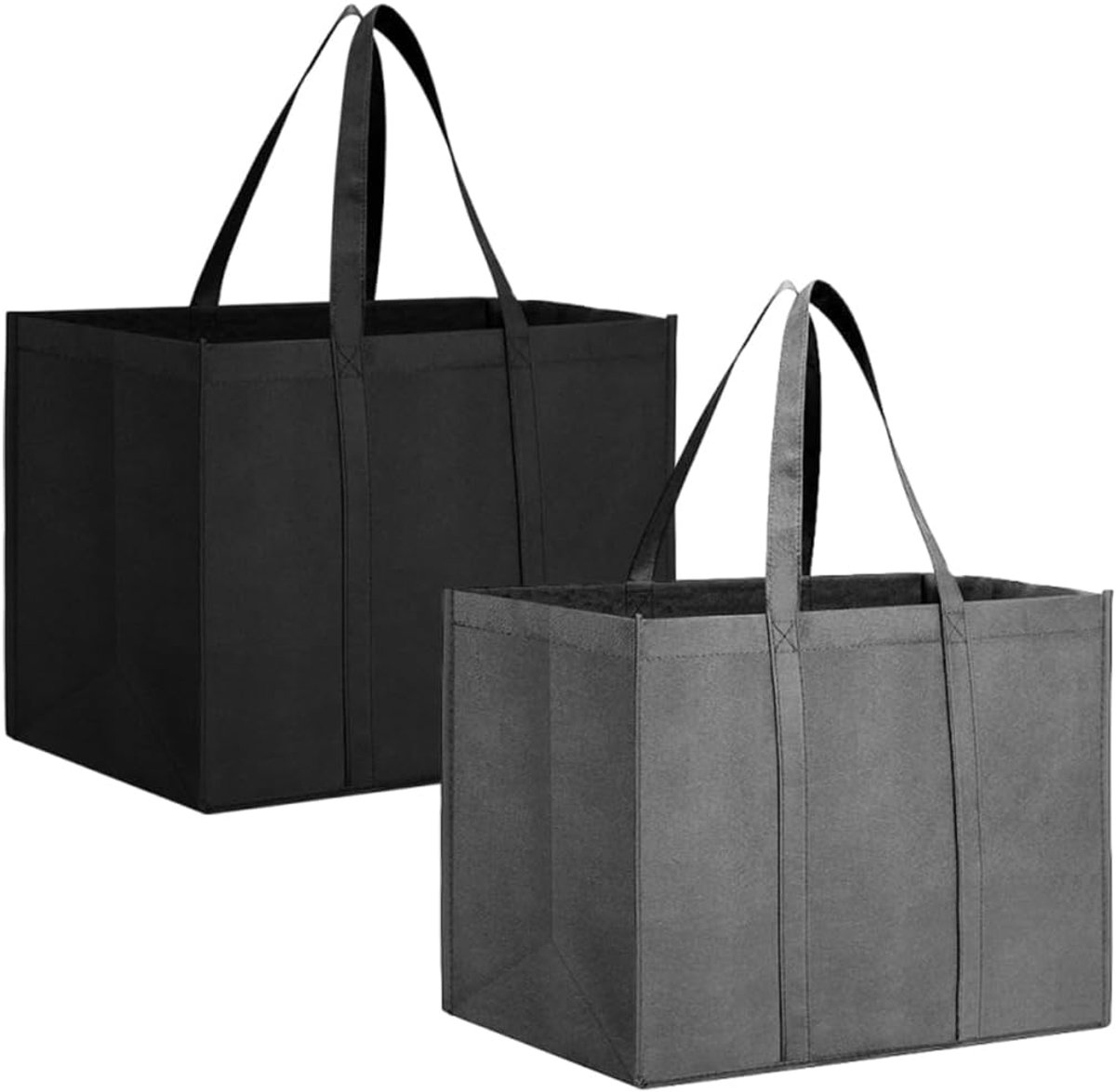 Herbruikbare boodschappentassen - ruime 41 x 33 x 26 cm - lichtgewicht en opvouwbaar - SnelShoppen