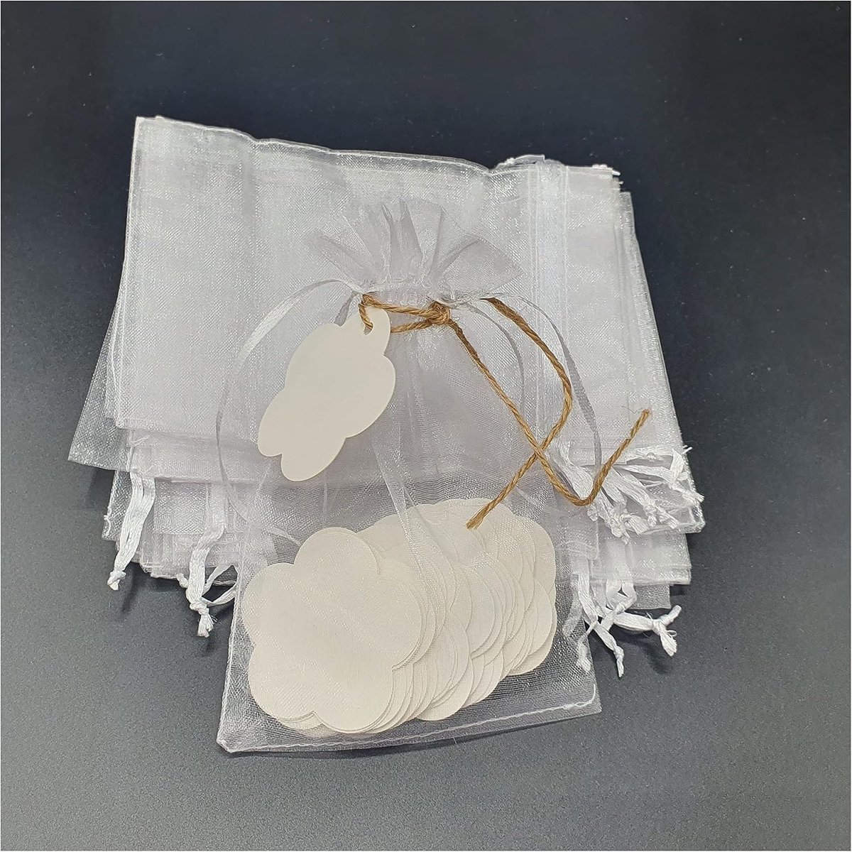 Organza zakken set van 20 - 15 x 10 cm - wit - ideaal voor bruiloften en cadeauverpakkingen - SnelShoppen