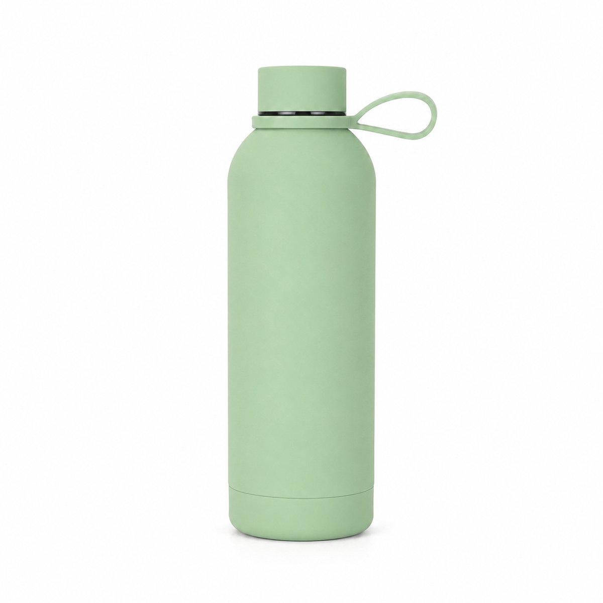 Geïsoleerde Sportwaterfles 500ml - Roestvrijstalen Dubbelwandige Vacuümfles - Smalle Mond & Handgreep - voor Onderweg, Sport, Auto - Groen - 1 Stuk