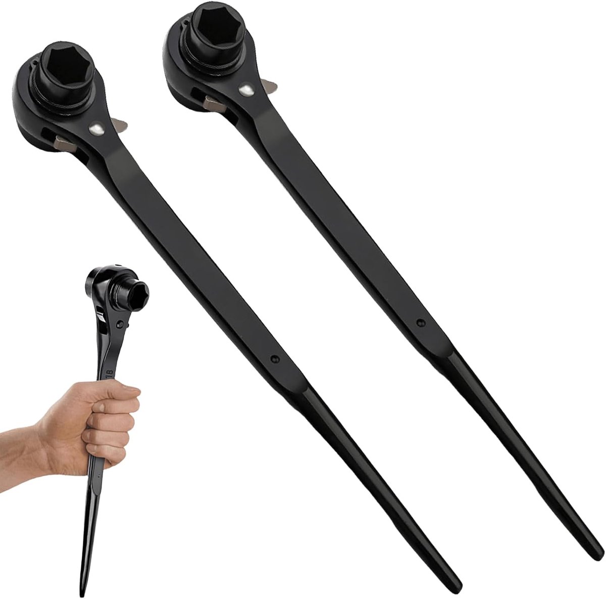 Scaffolding ratchet 19/22 mm - chrome vanadium staal - corrosiebestendig - eenvoudig wisselen van adapters - SnelShoppen