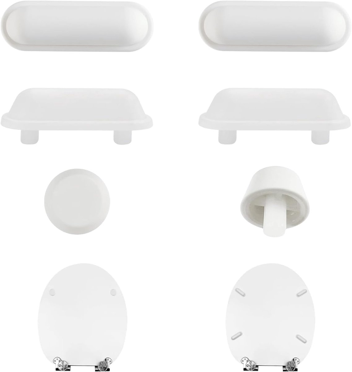 Toiletbrilverhogers 6 Stuks - Wit PVC - Push-In Anti-Geluid - Voor optimale ondersteuning - SnelShoppen