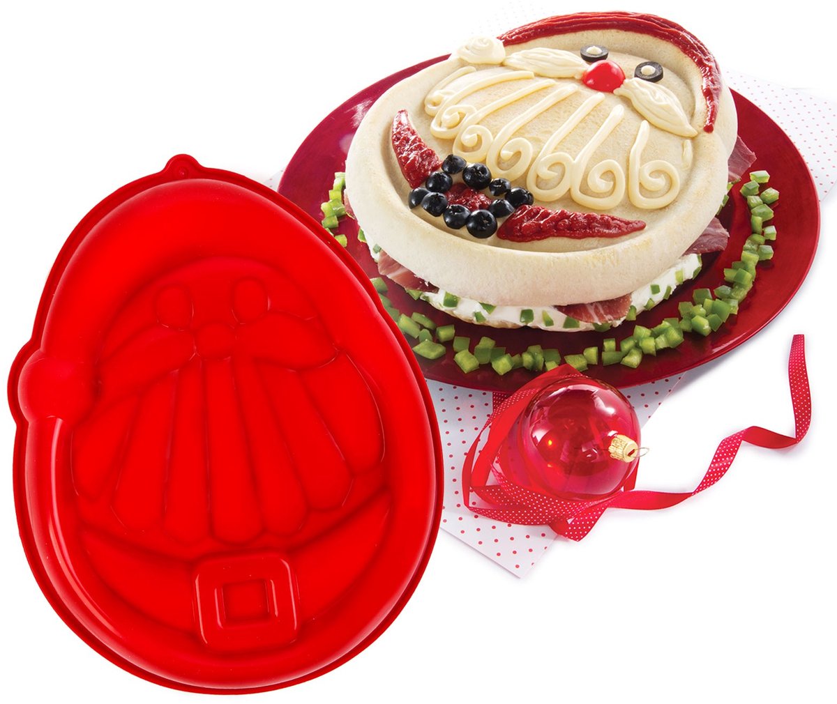 Siliconen bakvorm - Kerstman - 24 x 30 x 4,5 cm 1 Stuks [58766]