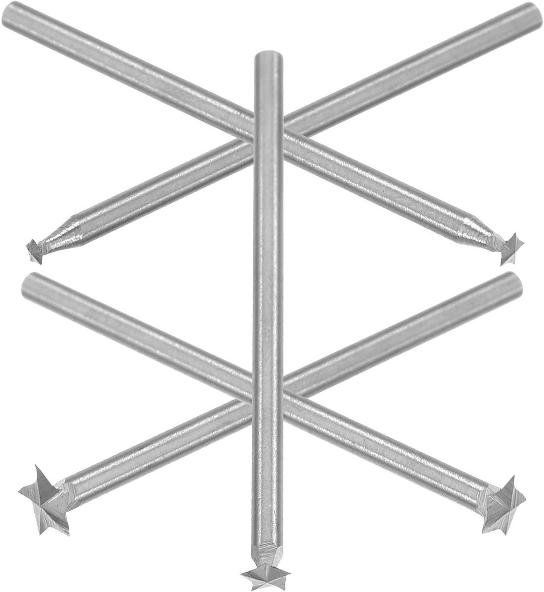 Graveerboor Set - Houtsnijgereedschap Frezen - Houtbewerking Precisiewerk - Hoogwaardig Metaal Robuust - 235 mm Schacht - Zilver
