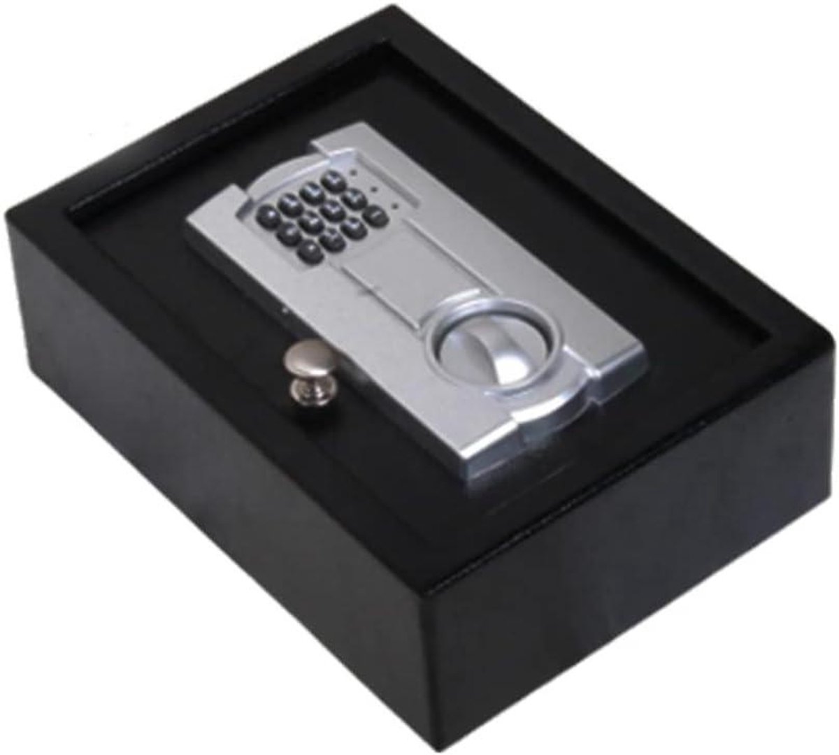 Elektronische Kluis - Veiligheidsbox Codekluis - Waardevolle Spullen Opbergen - Dubbel Beveiligingssysteem - 300 x 220 x 100 mm - Zwart
